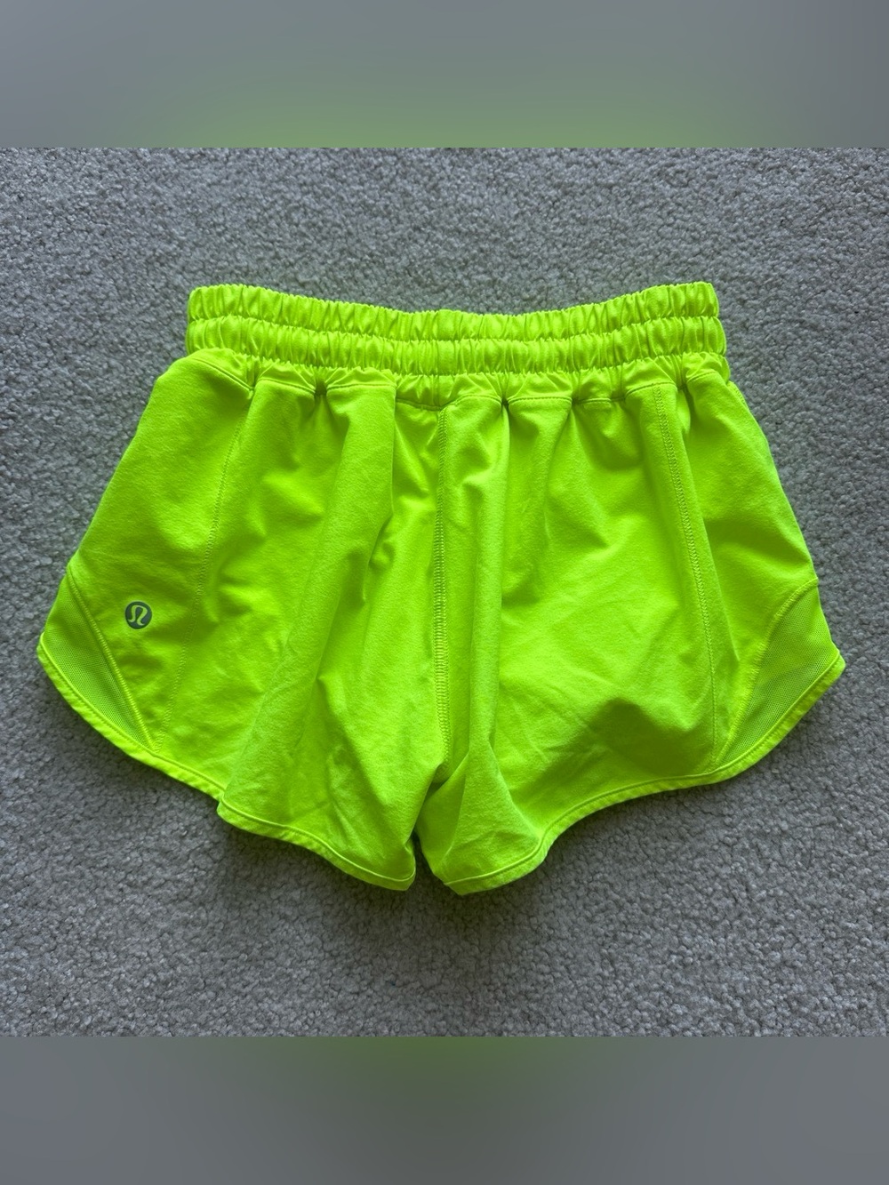 lululemon athletica Neon Yellow Women's Athletic Shorts - 2 - Picture 2 of 4